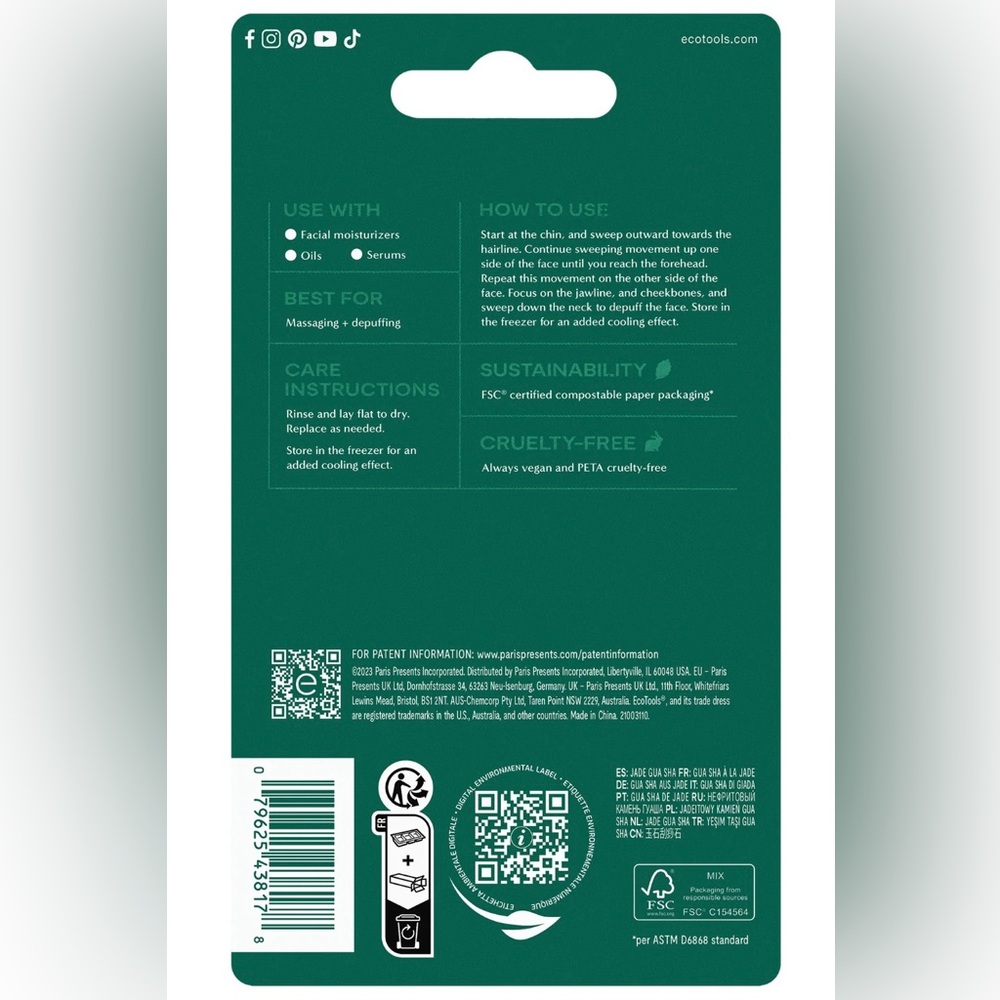 Gua Sha Stone Beauty Tool, Jade — EcoTools - Picture 6 of 17